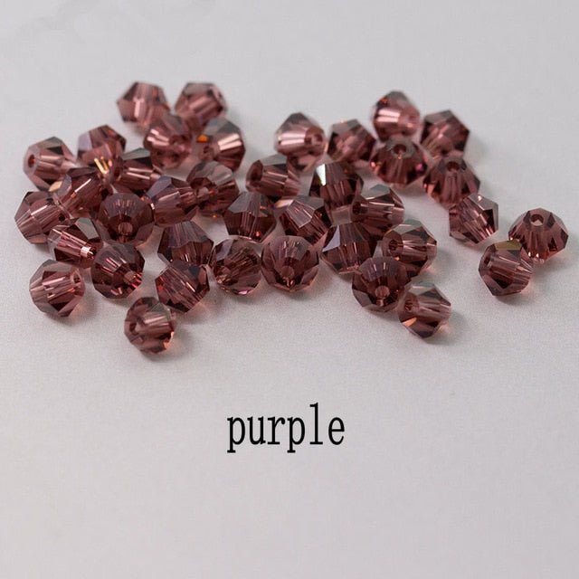 4mm Shiny Crystal Bead Set | Bicone Beads Glass Beads Loose Spacer Beads for bracelet DIY Jewelry image