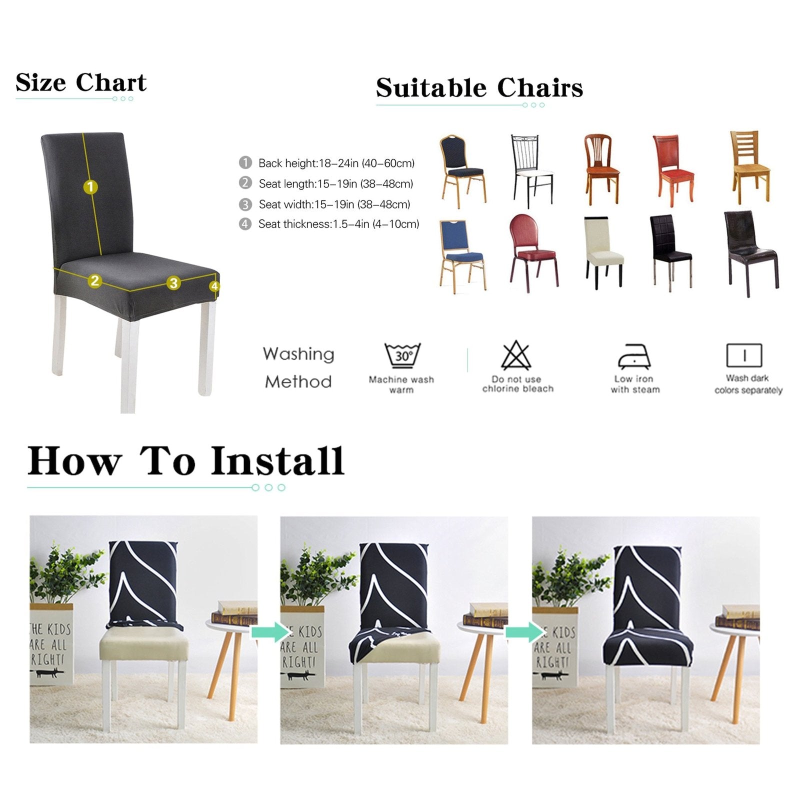 Spandex Desk Chair Seat Slipcovers image 13
