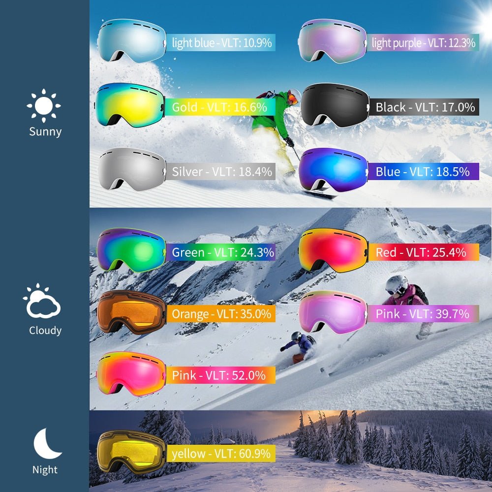 COPOZZ Anti Fog Snowboard Ski Goggles Mask image 2