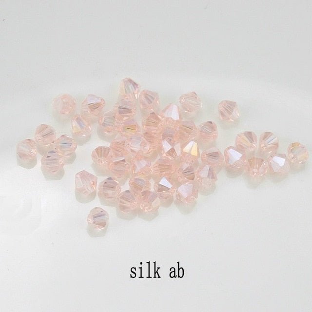 4mm Shiny Crystal Bead Set | Bicone Beads Glass Beads Loose Spacer Beads for bracelet DIY Jewelry image