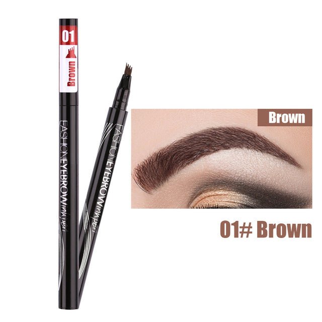 Waterproof Natural Eyebrow Pen Four-claw Eye Brow Tint Makeup three Colors Eyebrow Pencil Brown Black Grey Brush Cosmetics image 8