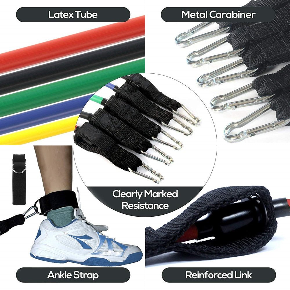 Exercise Resistance Bands Set with Door Anchor Legs Ankle Straps for Resistance Training Physical Therapy Home Workouts image 31