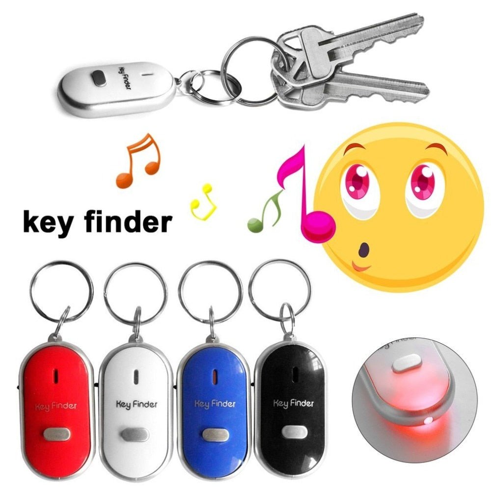 LED Whistle Key Finder Flashing Beeping Sound Control Alarm Anti-Lost Key Locator Finder Tracker with Key Ring image 5