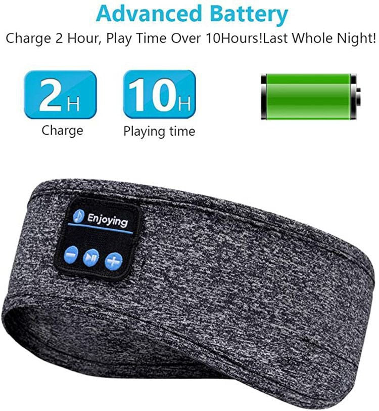 Bluetooth Sleeping Headphones Sports Headband Thin Soft Elastic Comfortable Wireless Music Earphones Eye Mask for Side Sleeper image 8
