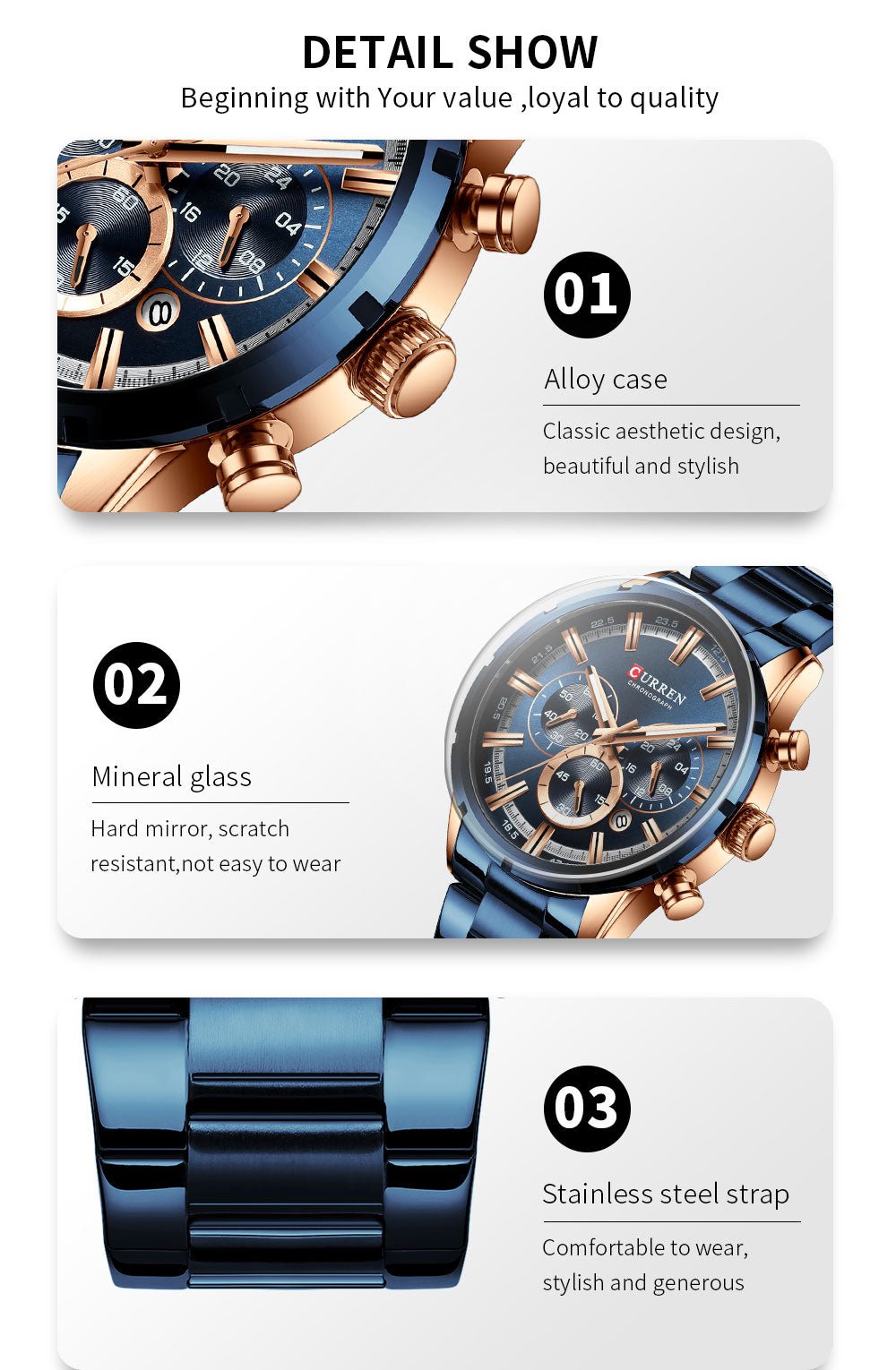Mens Classy Watch Blue Dial Stainless Steel Band Date Mens Business Male Watches Waterproof Luxuries Men Wrist Watches for Men image 16