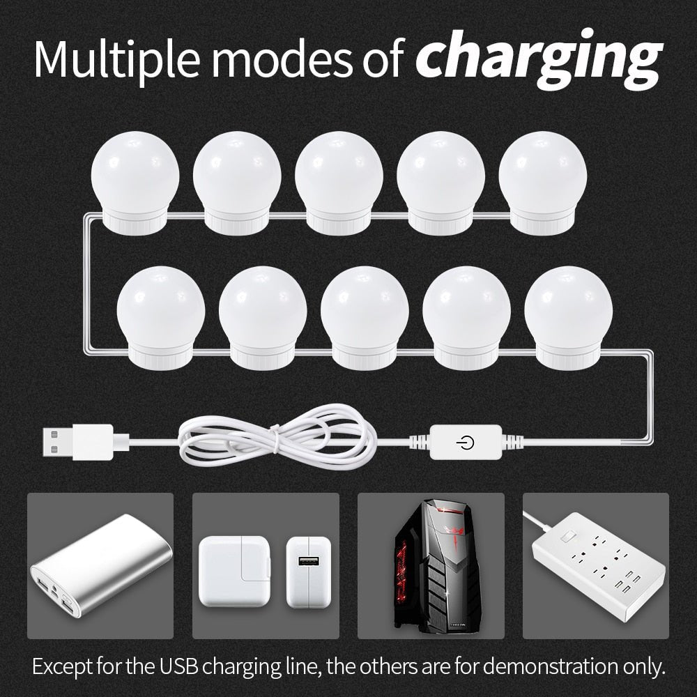LED Makeup Mirror Light Bulb | Stepless Dimmable Wall Lamp Kit for Dressing Table image 9