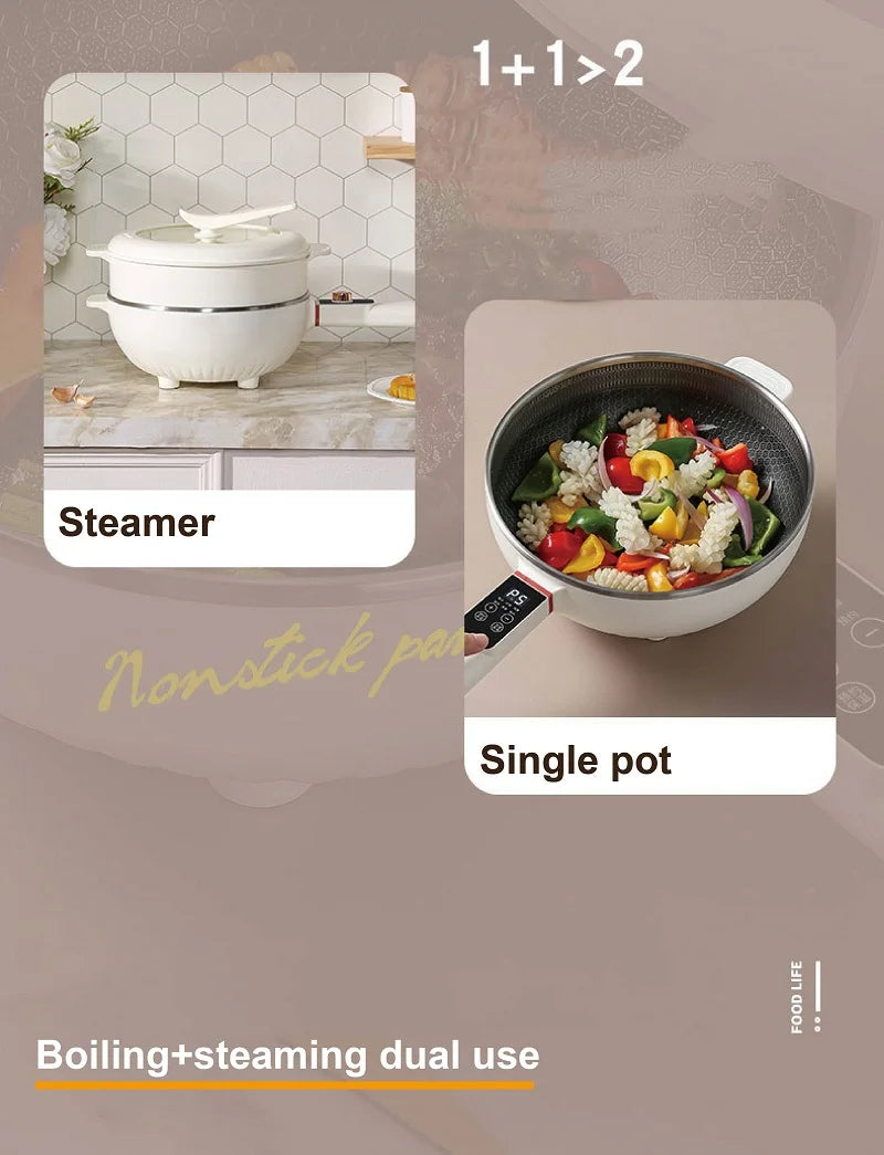 Smart Electric Multi-function Electric Pot Steamer Non-stick Fry Pan image 18