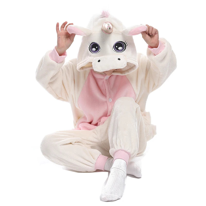 Kigurumi Children‚Äôs Animal Pajamas | Unicorn, Panda, Cat Winter Flannel Pajamas image 39