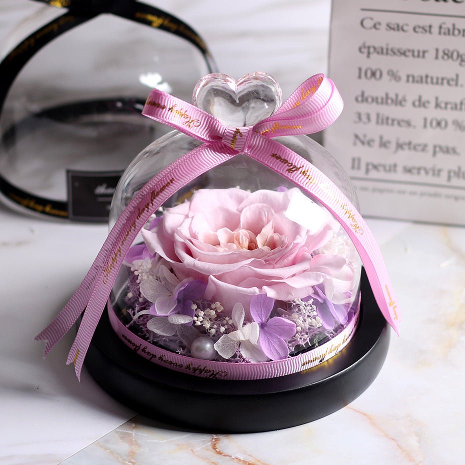 The Beauty and Beast Forever Rose Flower With Night Light in Glass Dome image 16