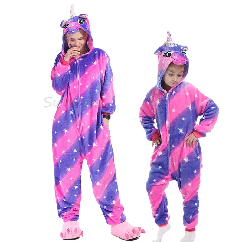 Unisex Animal Onesies for Adults | Unicorn, Lion, Panda, Cat Kigurumi Pajamas & Winter Sleepwear image