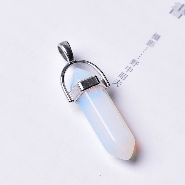 1PC Natural Amethyst Rose Quartz Crystal Point Pendant - Opal image