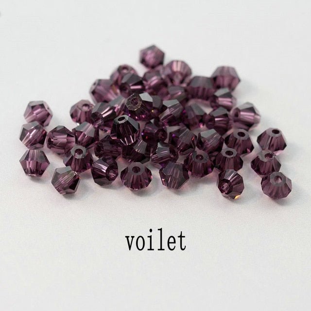 4mm Shiny Crystal Bead Set | Bicone Beads Glass Beads Loose Spacer Beads for bracelet DIY Jewelry image