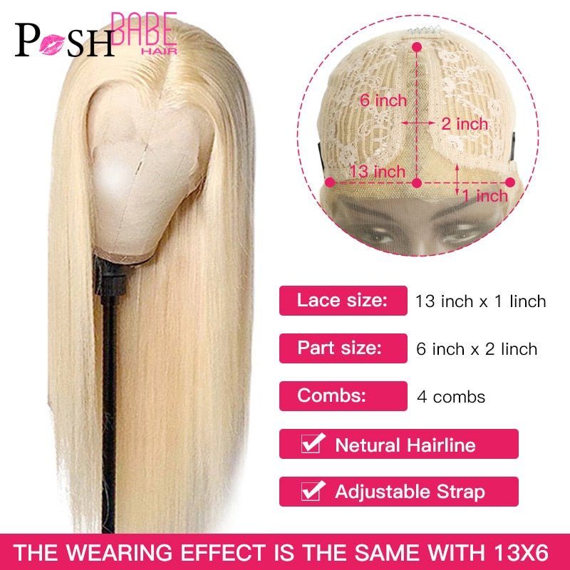 Honey Blonde Color Remy Brazilian Straight Lace Front Human Hair image 30