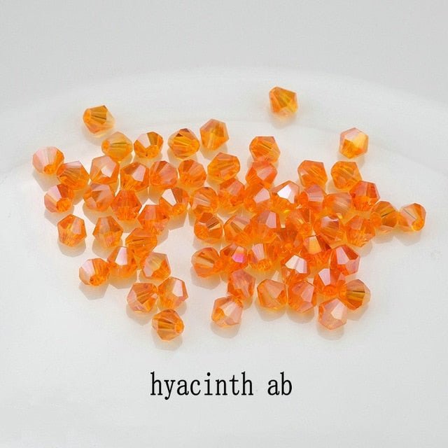 4mm Shiny Crystal Bead Set | Bicone Beads Glass Beads Loose Spacer Beads for bracelet DIY Jewelry image