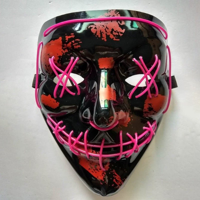 Halloween LED Purge Mascara Costume DJ Party Light Up Glow In Dark Masks image 18