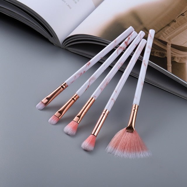 15Pcs Cosmetic Powder Eye Shadow Foundation Makeup Brushes Tool Set - Eye 5pcs pink image