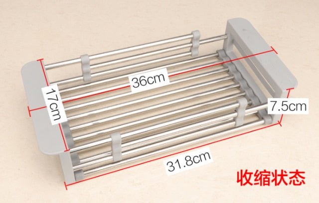 Adjustable Over the Sink Dish Drying Rack - gray image