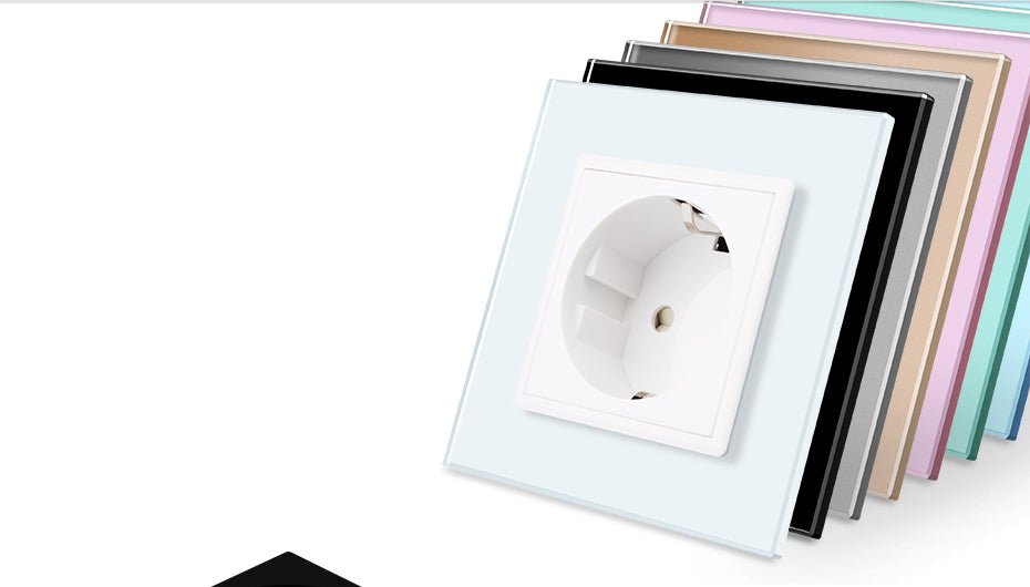 Livolo EU Standard Power Socket, White Crystal Glass Panel, AC 110~250V 16A Wall Power Socket image 15