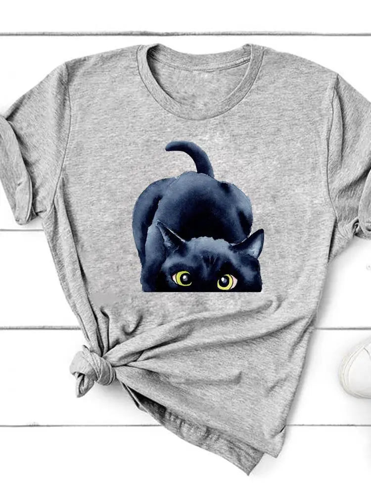 Paw Cat Dog Love Heart Graphic T-Shirt | Women‚Äôs Summer Fashion Short Sleeve Tee image 4