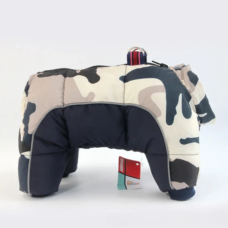Winter Dog Clothes | Warm Cotton Apparel for Small Dogs - Navy blue camouflage, 4XL 22 image