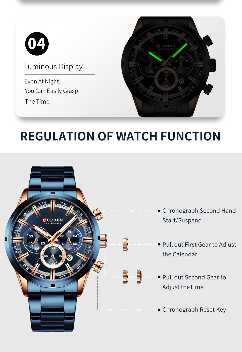 Mens Classy Watch Blue Dial Stainless Steel Band Date Mens Business Male Watches Waterproof Luxuries Men Wrist Watches for Men image 9