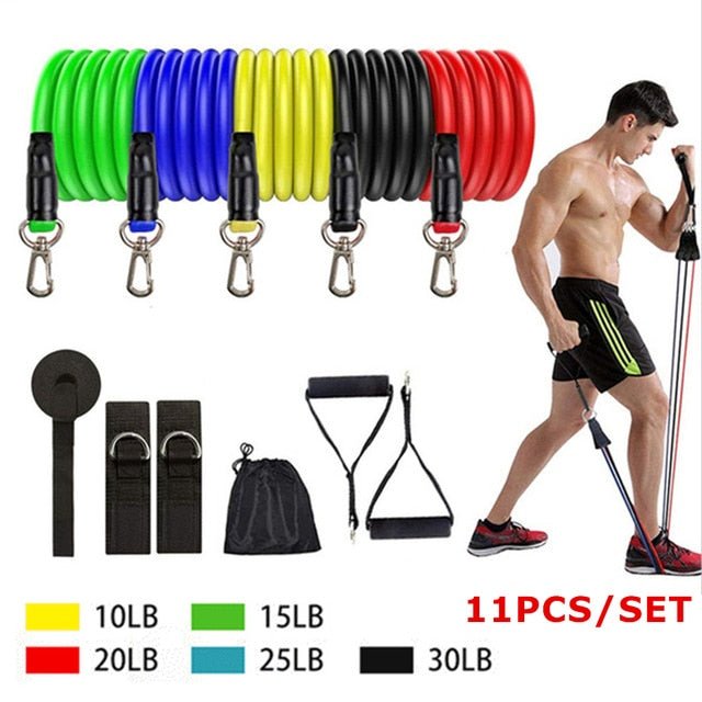 Exercise Resistance Bands Set with Door Anchor Legs Ankle Straps for Resistance Training Physical Therapy Home Workouts image 7