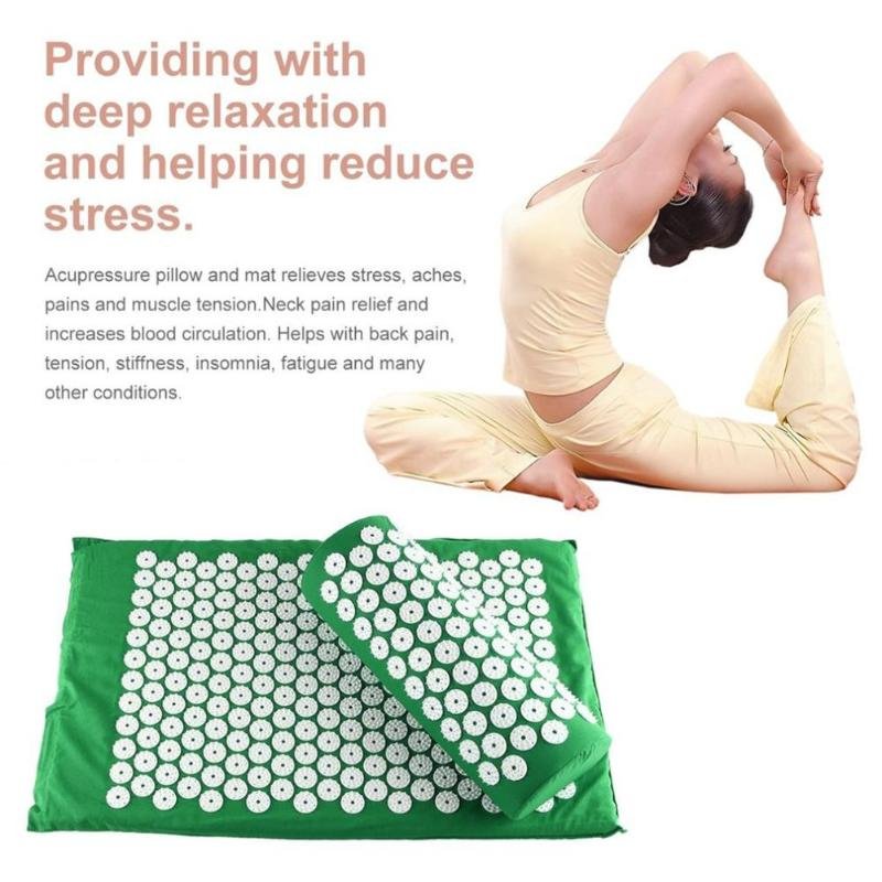 Acupressure Massage Yoga Mat with Pillow – Relaxation, Pain Relief, and Stress Reduction Set image 16