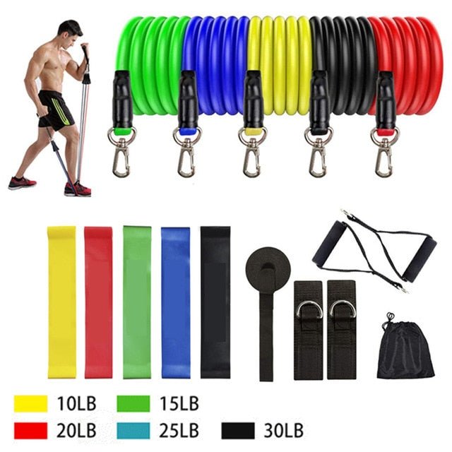 Exercise Resistance Bands Set with Door Anchor Legs Ankle Straps for Resistance Training Physical Therapy Home Workouts image 32