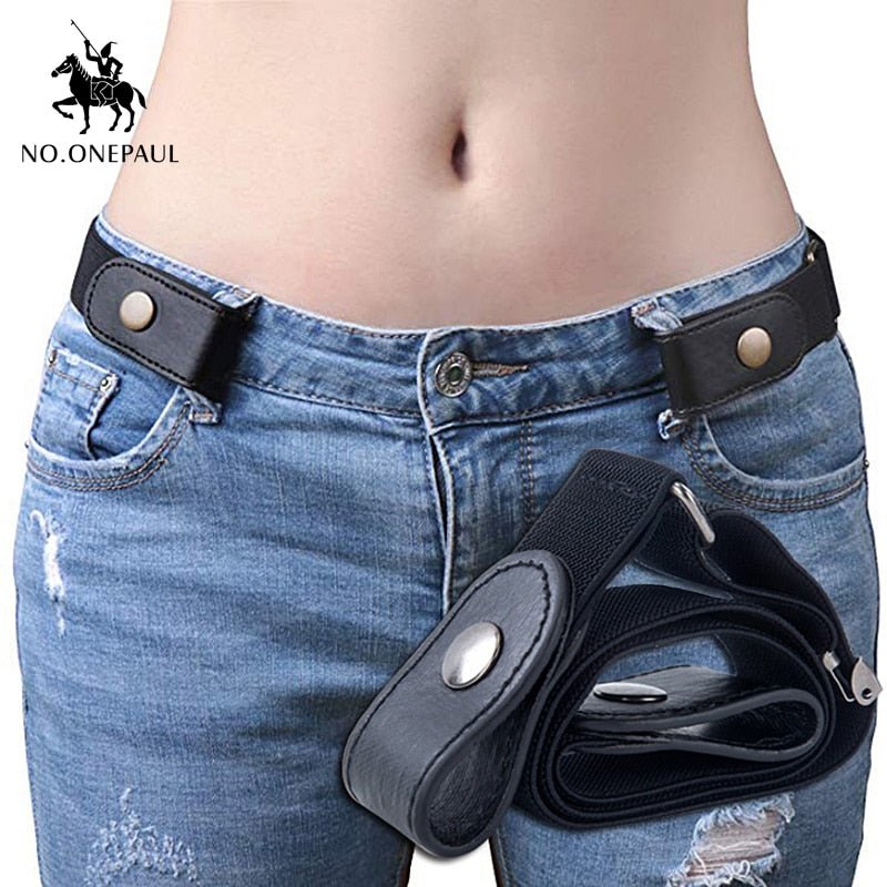 NO.ONEPAUL Jeans Women's punk style buckle-free belt | Slim Sports Trendy comfortable Elastic No-buckle Belt image 1