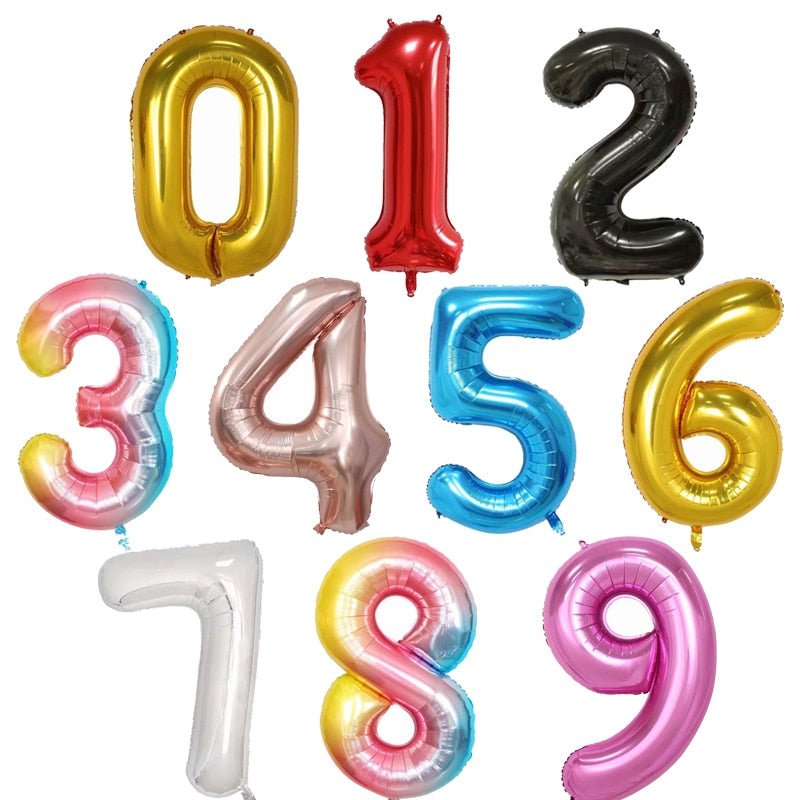 Big Foil Birthday Helium Number Party Decorations Kids Toy Figures Wedding Air Balloons image 2