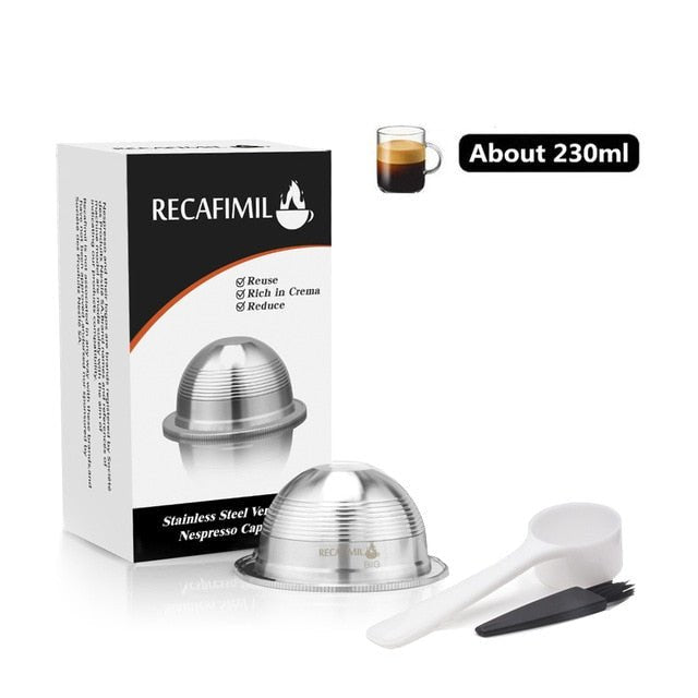 Reusable Capsule Pod Coffee Filters For Nespresso Vertuo Vertuoline Plus & Delonghi ENV150 image 0