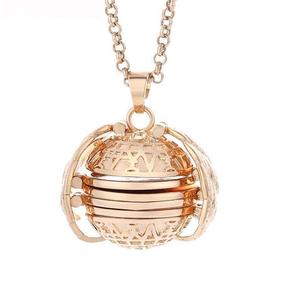 Magic 4 Photo Pendant | Memory Floating Locket Necklace - gold color image