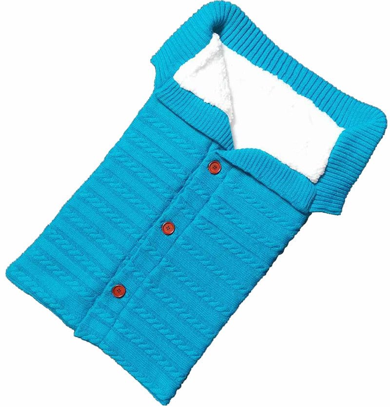 Newborn Baby Winter Warm Sleeping Bag ‚Äì Infant Button Knit Swaddle Wrap & Toddler Blanket Stroller Wrap image 20