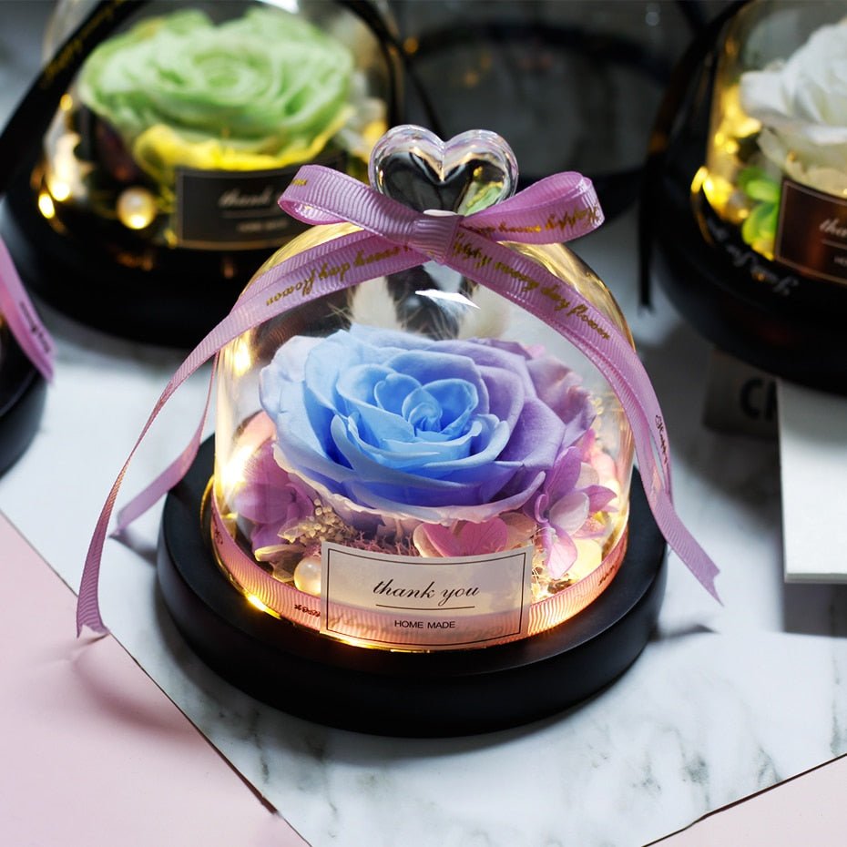 The Beauty and Beast Forever Rose Flower With Night Light in Glass Dome image 30