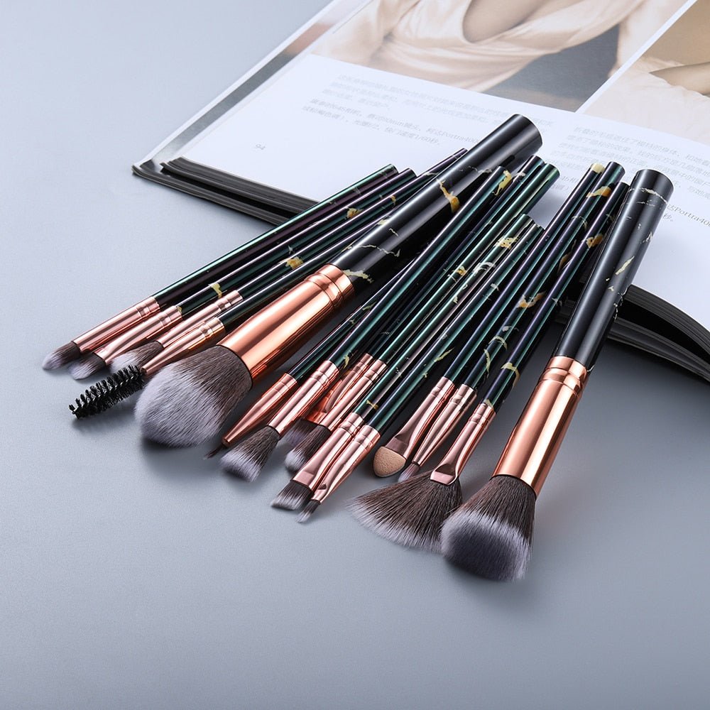 15Pcs Cosmetic Powder Eye Shadow Foundation Makeup Brushes Tool Set image 10
