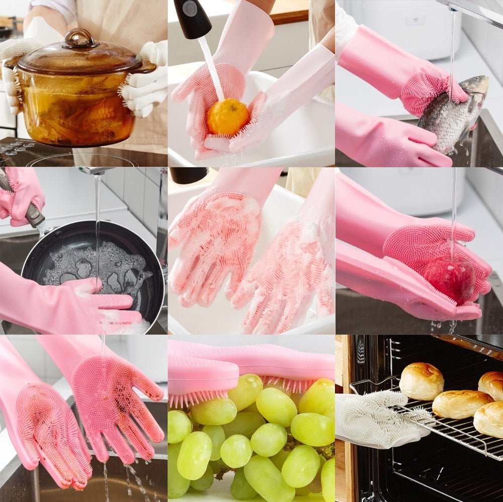 2PCS Multifunction Silicone Dishwashing Cleaning Gloves image 4