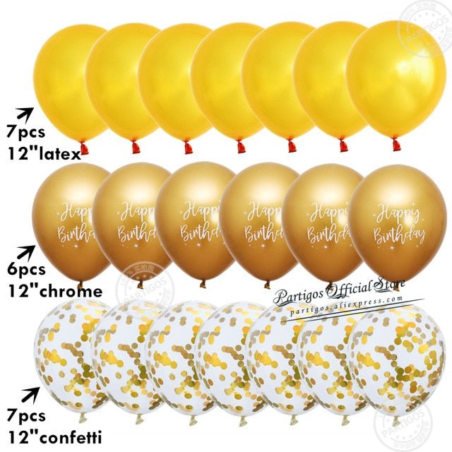 20pcs Confetti Chrome Birthday Party Decors Wedding Decoration New Year Balloon Set image