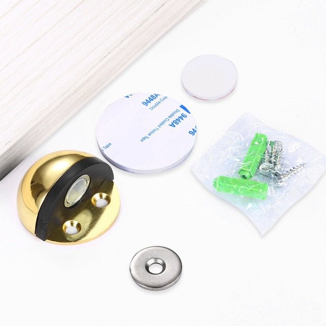 Stainless Steel Rubber Magnetic Door Stopper - Gold image