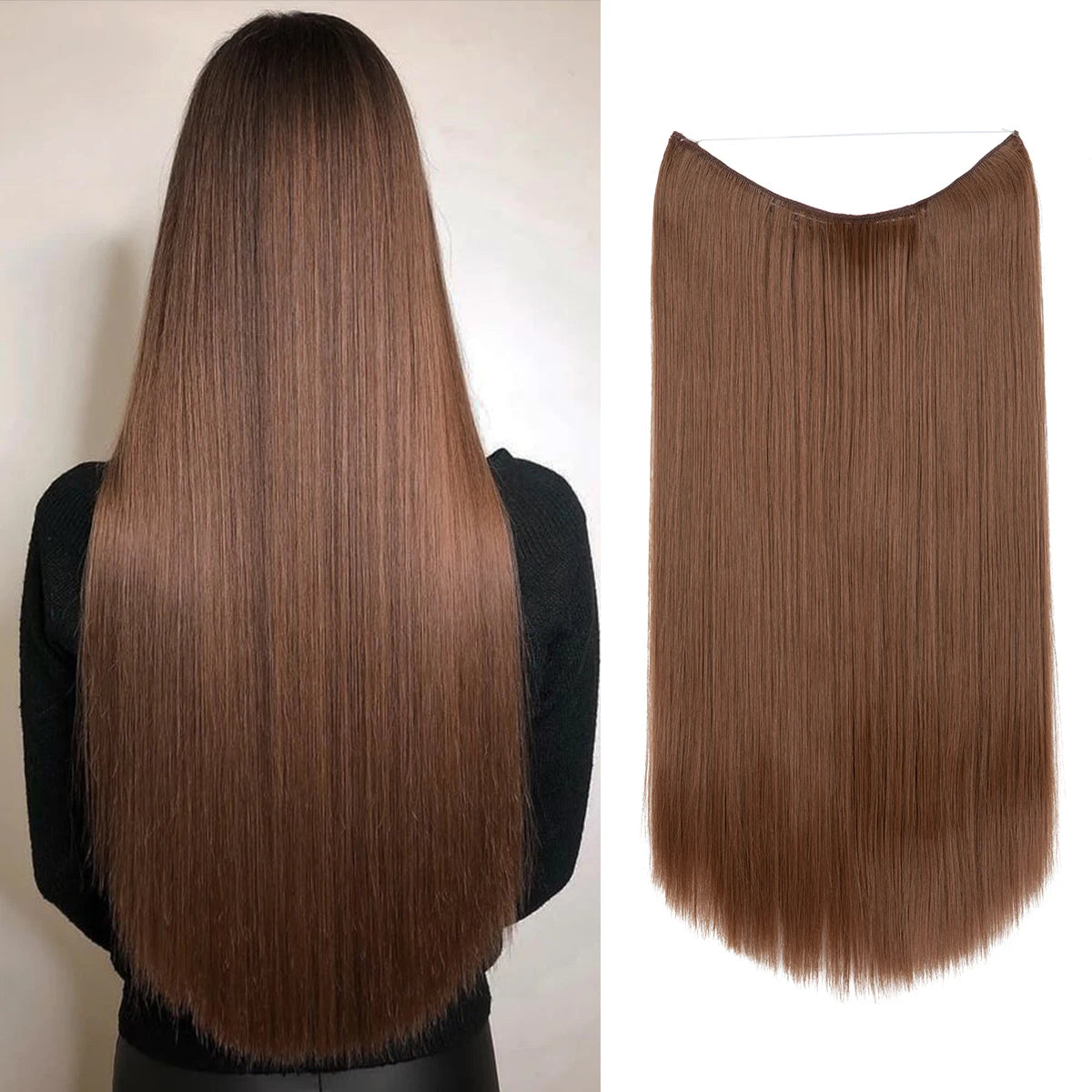 SARLA Halo Invisible Wire Synthetic Hair Extension-No Clip image 26