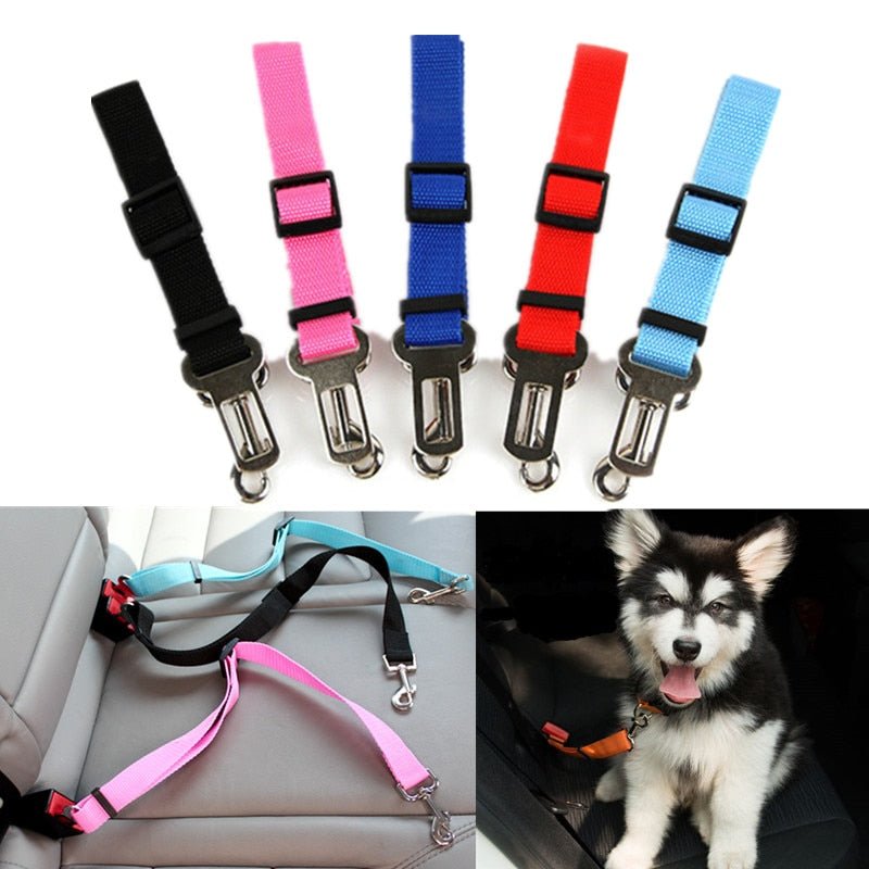 Pet Dog and Cat Car Seat Belt | Adjustable Harness Seatbelt | Lead Leash for Small Medium Dogs Travel Clip image 4
