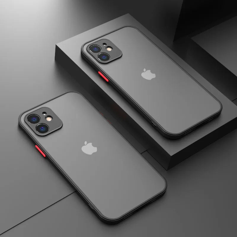 Luxury Shockproof Armor Matte Case For iPhone 14 13 11 12 Pro Max Mini XR XS X 7 8 Plus Soft Silicone Bumper Clear Hard PC Cover image 18