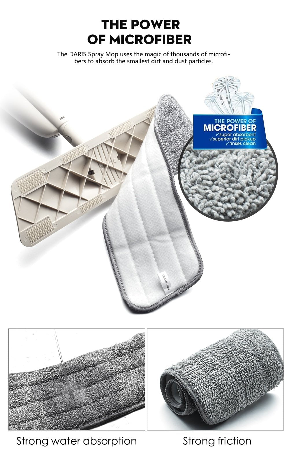Spray Floor Mop with Reusable Microfiber Pads image 17