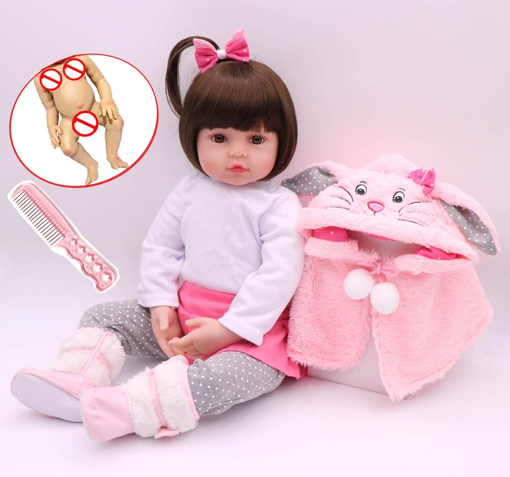 48CM Full Silicone Reborn Lifelike Super Toddler Baby Kid Toy Doll image 20