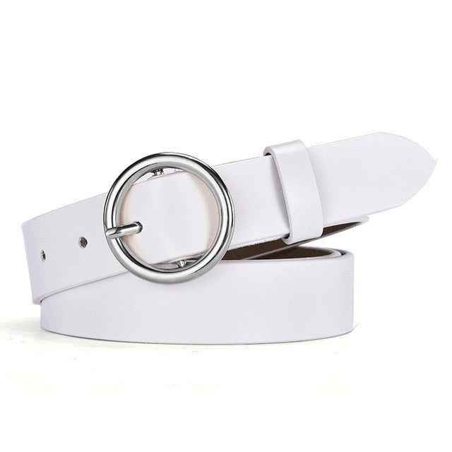 NO.ONEPAUL Female Gold Buckle Jeans Belts | New Circle Pin Buckles Belt image 3