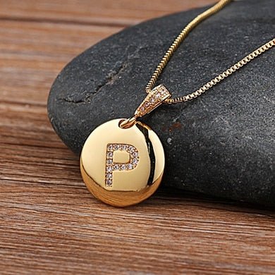 Top Quality Personalized Gold Letters Women and Girls Initial Letter Necklace - P image