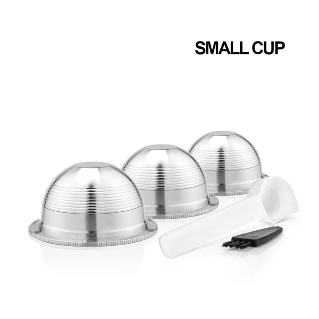 Stainless Steel Refillable Reusable Coffee Capsule Pod Set For Nespresso Vertuo Plus /Vertuoline GCA1 /Delonghi ENV135 image