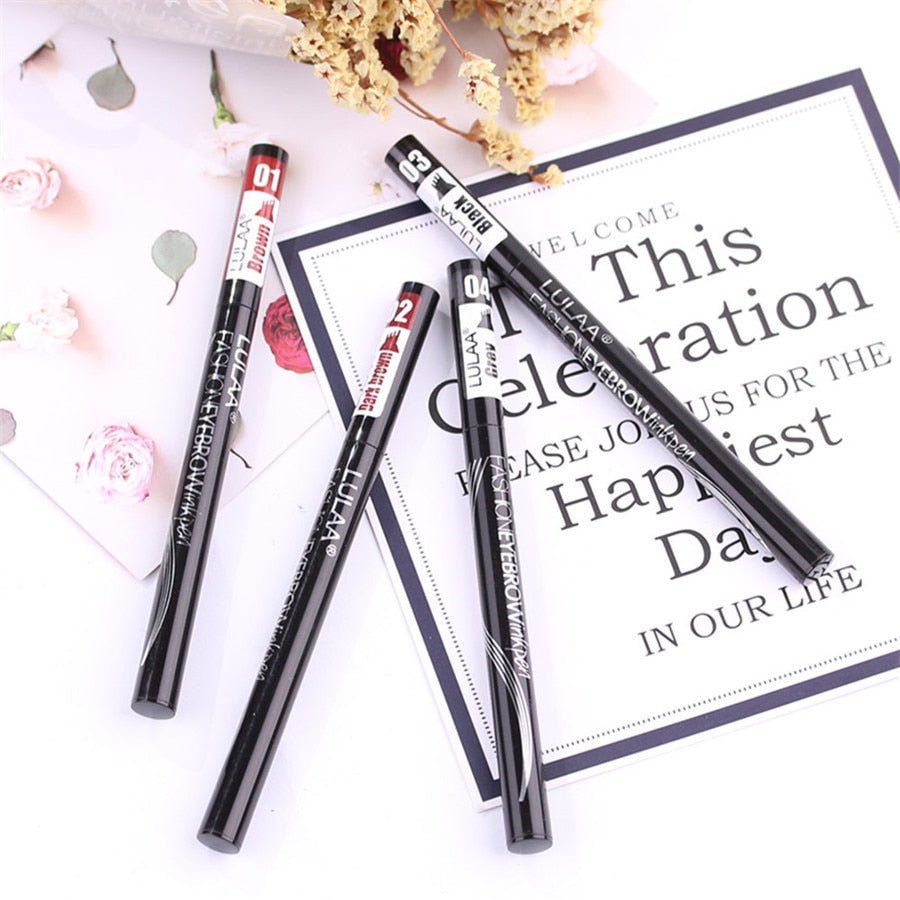 5 Colors Waterproof Eyebrow Tattoo Pencil Cosmetic | Long Lasting Natural Dark Brown Liquid Eye Brow Pencil image 8