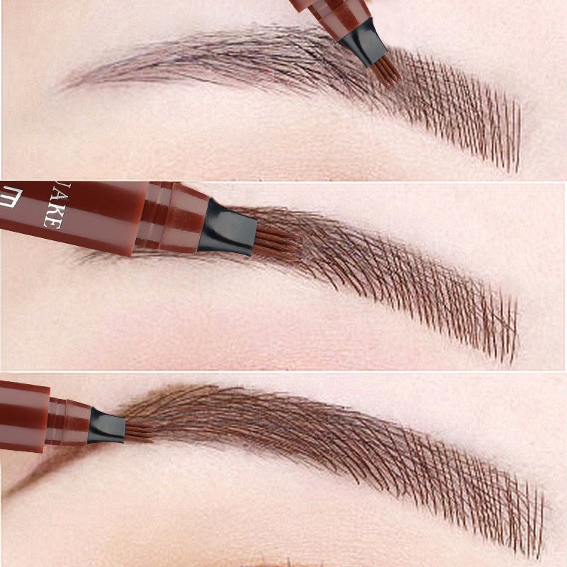 Four-Headed Eyebrow Pencil Waterproof Sweat-Proof Non-Fading Black Brown Liquid Eyebrow Pencil 4-Fork Eyebrow Pencil image 0