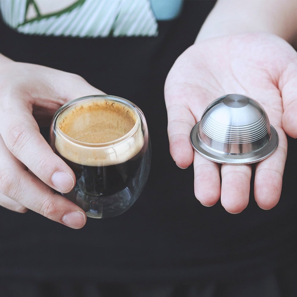 Stainless Steel Refillable Reusable Coffee Capsule Pod Set For Nespresso Vertuo Plus /Vertuoline GCA1 /Delonghi ENV135 image 1