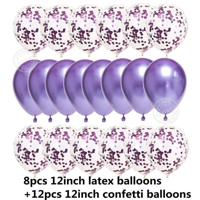 20pcs Confetti Chrome Birthday Party Decors Wedding Decoration New Year Balloon Set image